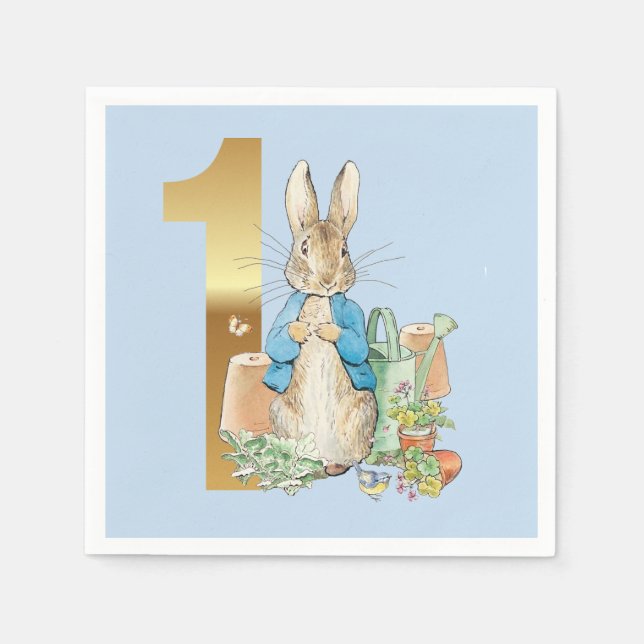 Peter the Rabbit First Birthday Napkin (Front)