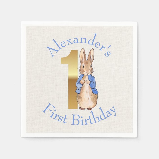 Peter the rabbit First birthday  Napkin (Front)