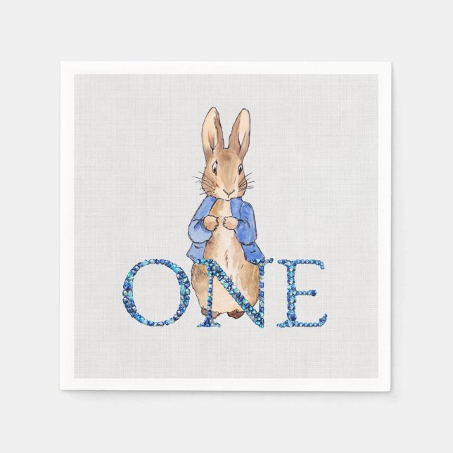 Peter the rabbit First birthday  Napkin (Front)
