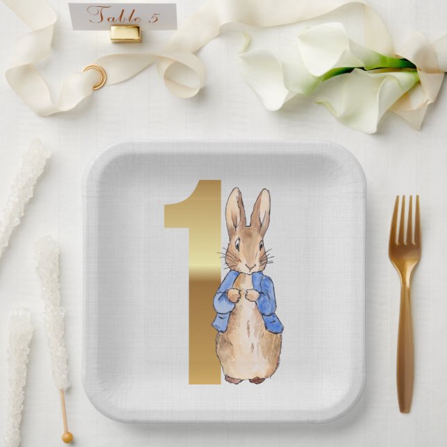 Peter the Rabbit First Birthday Paper Plate (Wedding)