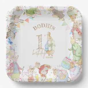 Peter the Rabbit First Birthday Paper Plate