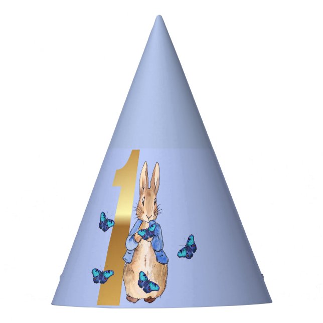 Peter the Rabbit First birthday Party Hat (Front)