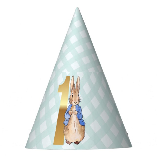 Peter the Rabbit First birthday Party Hat (Front)