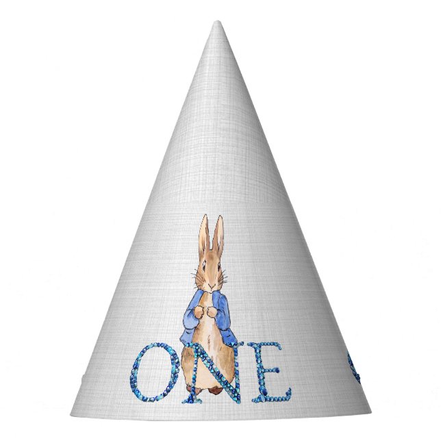 Peter the Rabbit First birthday Party Hat (Front)