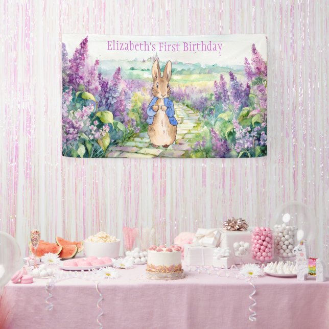 Peter the Rabbit First Birthday Party Signage Banner (Party)