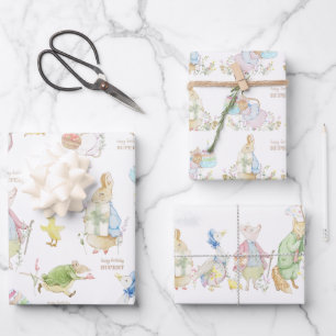 Peter the Rabbit First Birthday Wrapping Paper Sheet