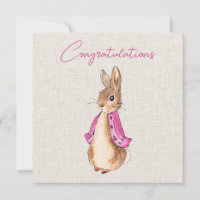 Peter the rabbit Flopsy beige linen background