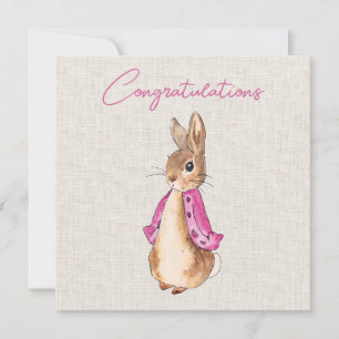 Peter the rabbit Flopsy beige linen background