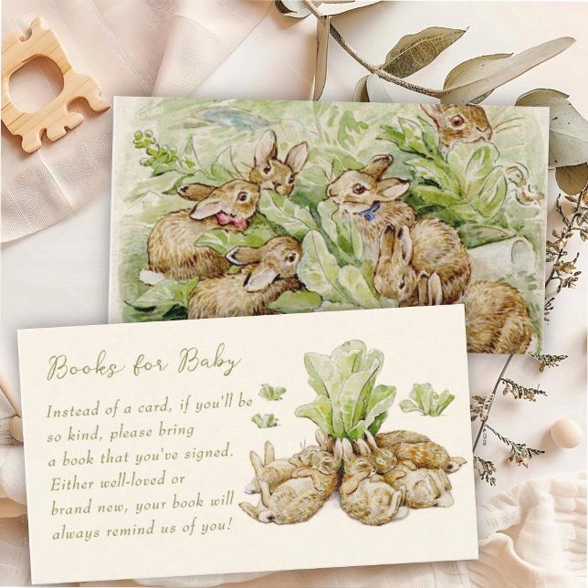 Peter the Rabbit Garden Baby Shower Book Request Enclosure Card (Creator Uploaded)