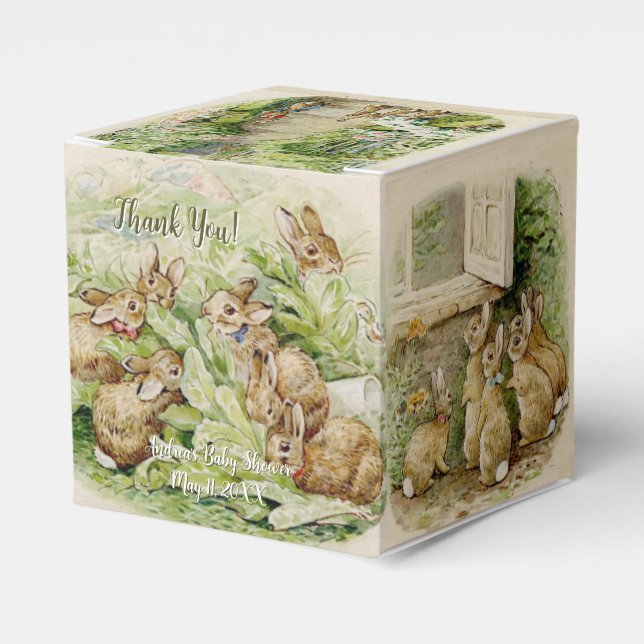 Peter the Rabbit Garden Baby Shower Favour Box (Front Side)