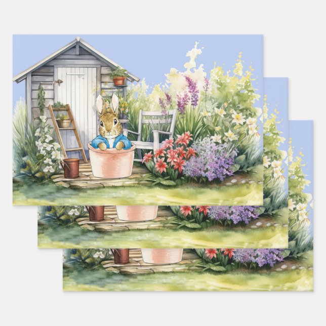 Peter the Rabbit Garden Shed Wrapping Paper Sheet (Set)