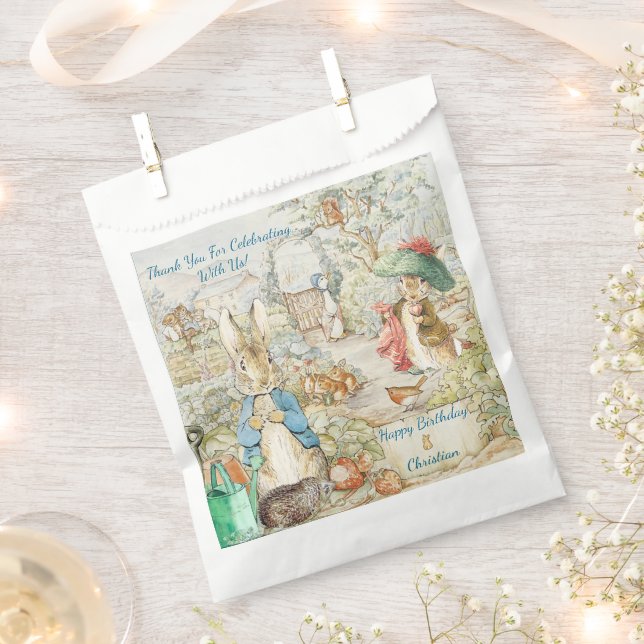 Peter the Rabbit Garden Storybook Birthday Favour Bag (Clipped)