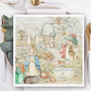 Peter the Rabbit Garden Storybook Birthday Napkin