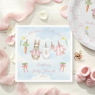 Peter the Rabbit Girl Clothesline Baby Shower Pap Napkin
