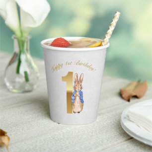Peter the Rabbit Happy 1st Birthday Paper Cups