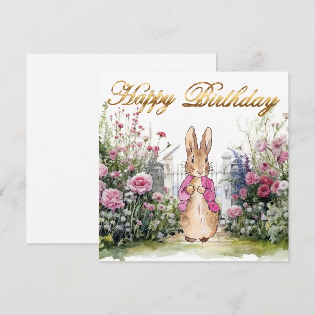 Peter the rabbit Happy birthday Card (Front/Back)