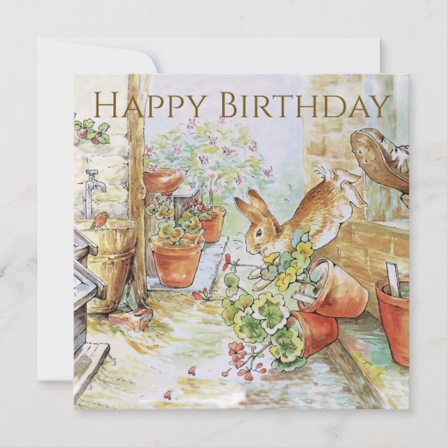 Peter the rabbit Happy Birthday Card (Front)