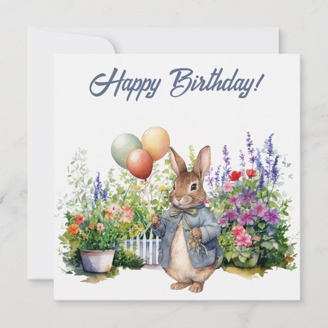 Peter the rabbit Happy Birthday Card (Front)