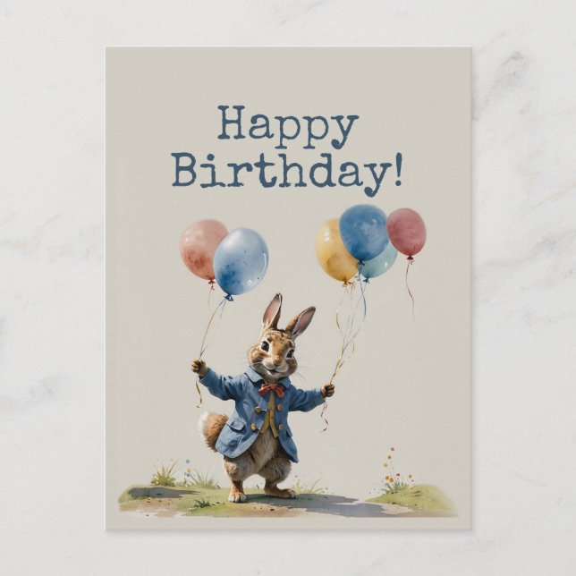 Peter the rabbit Happy birthday Postcard (Front)