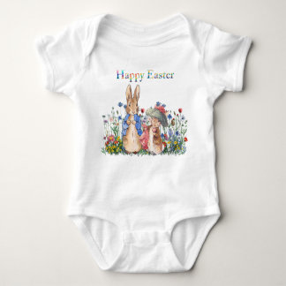 Peter the rabbit Happy Easter Baby Bodysuit