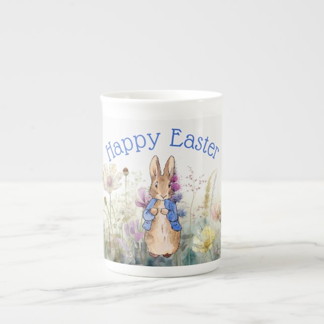 Peter the rabbit Happy Easter Bone China Mug (Front)