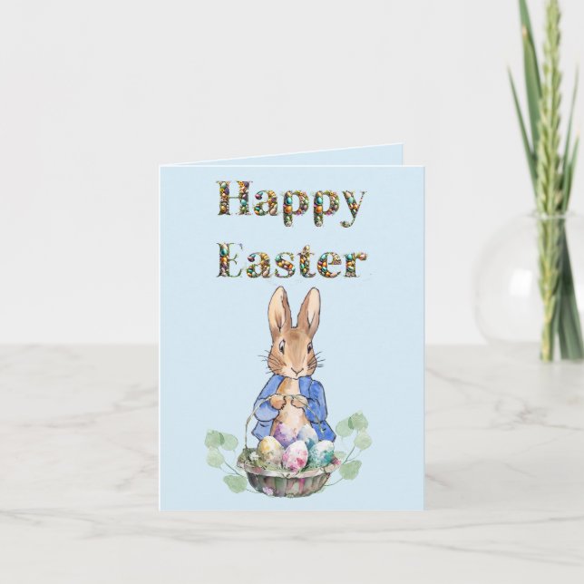 Peter the Rabbit Happy Easter Card (Front)