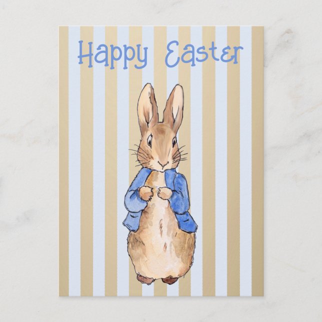 Peter the rabbit Happy Easter greeting Holiday Postcard (Front)