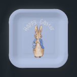 Peter the rabbit Happy Easter greeting Paper Plate<br><div class="desc">Peter the rabbit Happy Easter greeting</div>