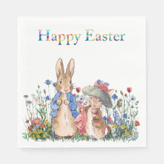 Peter the rabbit Happy Easter Napkin