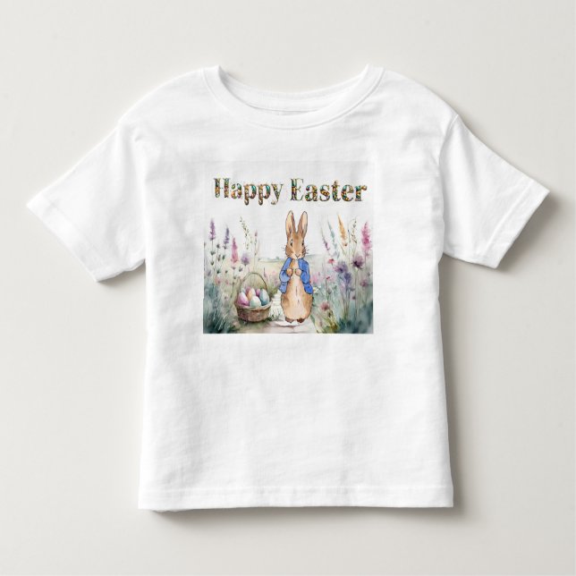 Peter the Rabbit Happy Easter Toddler T-Shirt (Front)