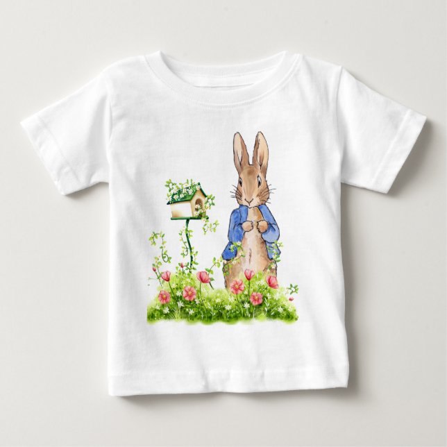 Peter the Rabbit in His Garden   Baby T-Shirt (Front)