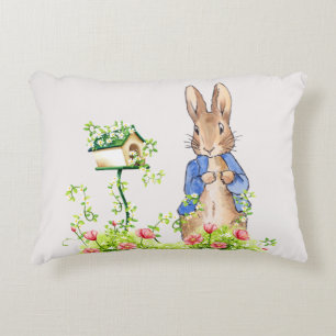Peter the Rabbit in His Garden   Decorative Cushion