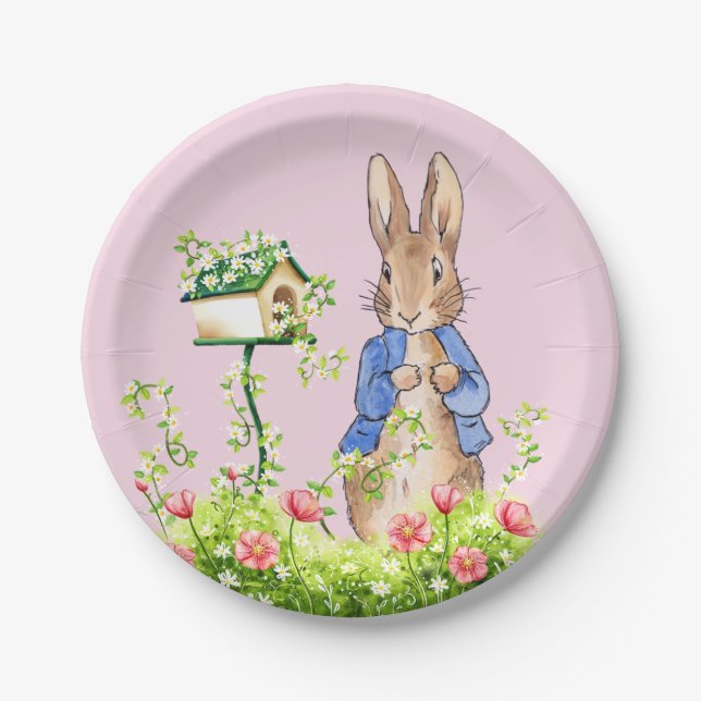 Peter the Rabbit in His Garden    Paper Plate (Front)