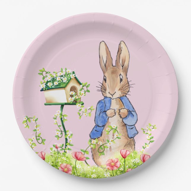 Peter the Rabbit in His Garden    Paper Plate (Front)