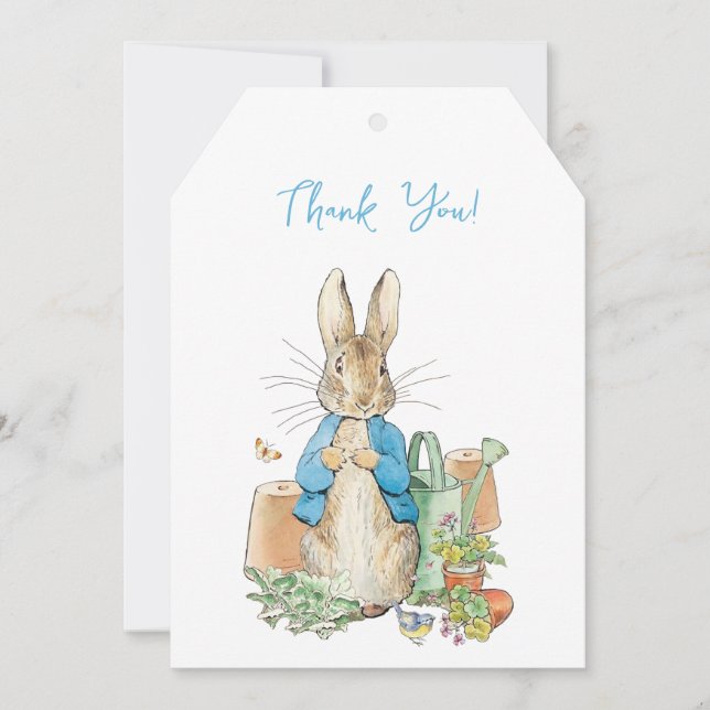 Peter the rabbit in his garden Thank you Card (Front)