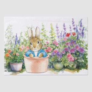 Peter the Rabbit in pot plant in his garden  Tissue Paper