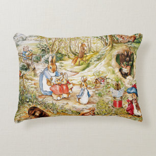 Peter the rabbit in the woods decorative cushion