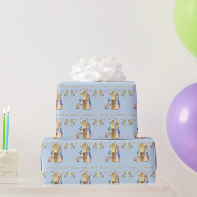 Peter the Rabbit & Jemima First Birthday Wrapping Paper (Party Gifts)