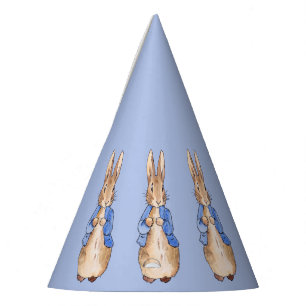 Peter the Rabbit on Blue Background    Party Hat