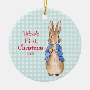 Peter the Rabbit Personalise First Christmas Ceramic Ornament