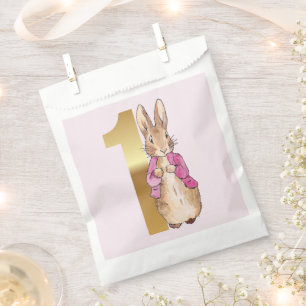 Peter the Rabbit Pink Jacket First Birthday Favour Bag