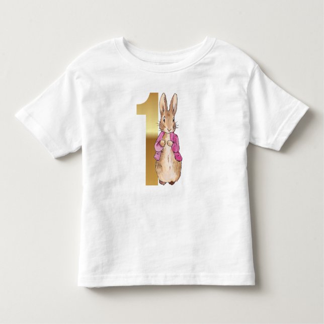 Peter the Rabbit Pink Jacket First Birthday Toddler T-Shirt (Front)