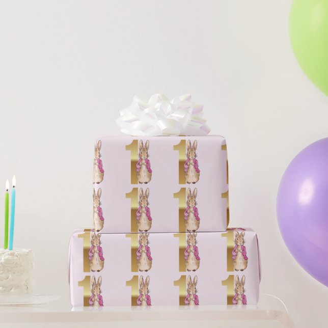 Peter the Rabbit Pink Jacket First Birthday Wrapping Paper (Party Gifts)