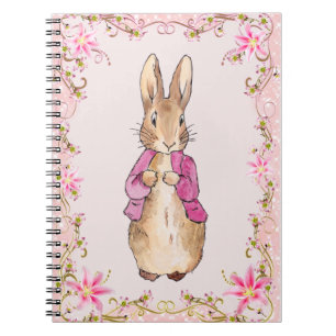 Peter the Rabbit Pink jacket Floral Frame Notebook
