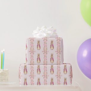 Peter the Rabbit Pink jacket Floral Frame Wrapping Paper