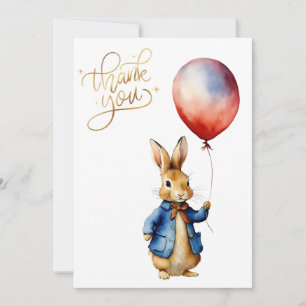 Peter the rabbit red balloon thank you card