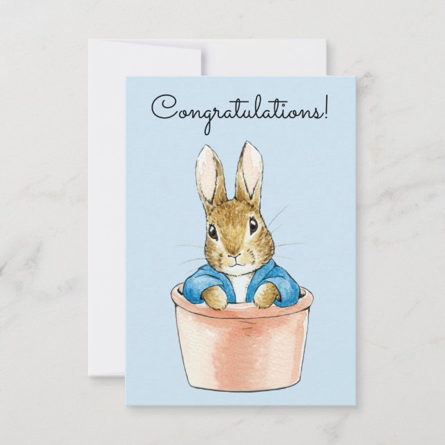 Peter the Rabbit Sitting in a Pot  Card (Front)