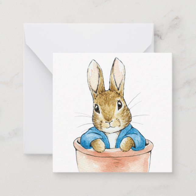 Peter the Rabbit Sitting in a Pot    Card (Front)