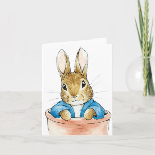 Peter the Rabbit Sitting in a Pot    Note Card