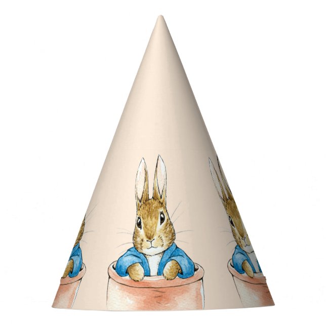 Peter the Rabbit Sitting in a Pot Party Hat (Front)